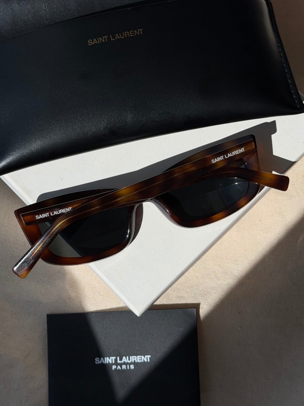 Saint Laurent SL 658 002 Havana Rectangle Sunglasses NWT